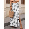 image:imageANRABESS Womens Maxi Skirts High Waisted 2026 Summer Boho Floral Beach Flowy Side Slit Long Skirt with Adjustable DrawstringFloral White