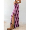 image:imageANRABESS Womens Maxi Skirts High Waisted 2026 Summer Boho Floral Beach Flowy Side Slit Long Skirt with Adjustable DrawstringHot Pink Stripe