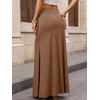 image:imageANRABESS Womens Maxi Skirts High Waisted 2026 Summer Boho Floral Beach Flowy Side Slit Long Skirt with Adjustable DrawstringKhaki