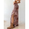 image:imageANRABESS Womens Maxi Skirts High Waisted 2026 Summer Boho Floral Beach Flowy Side Slit Long Skirt with Adjustable DrawstringLeopard Print