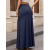 image:imageANRABESS Womens Maxi Skirts High Waisted 2026 Summer Boho Floral Beach Flowy Side Slit Long Skirt with Adjustable DrawstringNavy Blue