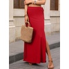 image:imageANRABESS Womens Maxi Skirts High Waisted 2026 Summer Boho Floral Beach Flowy Side Slit Long Skirt with Adjustable DrawstringRed