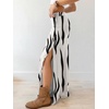image:imageANRABESS Womens Maxi Skirts High Waisted 2026 Summer Boho Floral Beach Flowy Side Slit Long Skirt with Adjustable DrawstringZebra Print