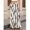 image:imageANRABESS Womens Maxi Skirts High Waisted 2026 Summer Boho Floral Beach Flowy Side Slit Long Skirt with Adjustable DrawstringZebra Print