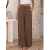 image:imageANRABESS Womens Palazzo Pants Wide Leg Flowy Drawstring High Waisted Casual Trousers 2026 Summer Beach Vacation ClothesCoffee