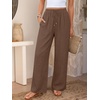 image:imageANRABESS Womens Palazzo Pants Wide Leg Flowy Drawstring High Waisted Casual Trousers 2026 Summer Beach Vacation ClothesCoffee