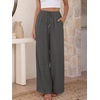 image:imageANRABESS Womens Palazzo Pants Wide Leg Flowy Drawstring High Waisted Casual Trousers 2026 Summer Beach Vacation ClothesDark Gray