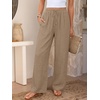 image:imageANRABESS Womens Palazzo Pants Wide Leg Flowy Drawstring High Waisted Casual Trousers 2026 Summer Beach Vacation ClothesKhaki