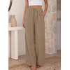 image:imageANRABESS Womens Palazzo Pants Wide Leg Flowy Drawstring High Waisted Casual Trousers 2026 Summer Beach Vacation ClothesKhaki