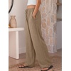 image:imageANRABESS Womens Palazzo Pants Wide Leg Flowy Drawstring High Waisted Casual Trousers 2026 Summer Beach Vacation ClothesKhaki