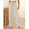 image:imageANRABESS Womens Palazzo Pants Wide Leg Flowy Drawstring High Waisted Casual Trousers 2026 Summer Beach Vacation ClothesLight Yellow