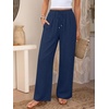image:imageANRABESS Womens Palazzo Pants Wide Leg Flowy Drawstring High Waisted Casual Trousers 2026 Summer Beach Vacation ClothesNavy Blue