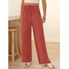 image:imageANRABESS Womens Palazzo Pants Wide Leg Flowy Drawstring High Waisted Casual Trousers 2026 Summer Beach Vacation ClothesOrange Red