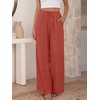 image:imageANRABESS Womens Palazzo Pants Wide Leg Flowy Drawstring High Waisted Casual Trousers 2026 Summer Beach Vacation ClothesOrange Red
