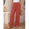 image:imageANRABESS Womens Palazzo Pants Wide Leg Flowy Drawstring High Waisted Casual Trousers 2026 Summer Beach Vacation ClothesOrange Red
