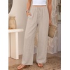 image:imageANRABESS Womens Palazzo Pants Wide Leg Flowy Drawstring High Waisted Casual Trousers 2026 Summer Beach Vacation ClothesParchment