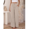 image:imageANRABESS Womens Palazzo Pants Wide Leg Flowy Drawstring High Waisted Casual Trousers 2026 Summer Beach Vacation ClothesParchment