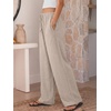 image:imageANRABESS Womens Palazzo Pants Wide Leg Flowy Drawstring High Waisted Casual Trousers 2026 Summer Beach Vacation ClothesParchment