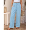 image:imageANRABESS Womens Palazzo Pants Wide Leg Flowy Drawstring High Waisted Casual Trousers 2026 Summer Beach Vacation ClothesSky Blue