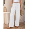 image:imageANRABESS Womens Palazzo Pants Wide Leg Flowy Drawstring High Waisted Casual Trousers 2026 Summer Beach Vacation ClothesWhite