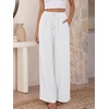 image:imageANRABESS Womens Palazzo Pants Wide Leg Flowy Drawstring High Waisted Casual Trousers 2026 Summer Beach Vacation ClothesWhite