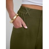 image:imageANRABESS Womens Pants Elastic Waist Summer Casual Harem Barrel Lounge Work Slacks Cropped Beach Vacation Clothes with PocketsArmy Green