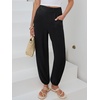 image:imageANRABESS Womens Pants Elastic Waist Summer Casual Harem Barrel Lounge Work Slacks Cropped Beach Vacation Clothes with PocketsBlack