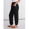image:imageANRABESS Womens Pants Elastic Waist Summer Casual Harem Barrel Lounge Work Slacks Cropped Beach Vacation Clothes with PocketsBlack