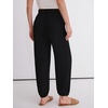 image:imageANRABESS Womens Pants Elastic Waist Summer Casual Harem Barrel Lounge Work Slacks Cropped Beach Vacation Clothes with PocketsBlack