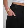 image:imageANRABESS Womens Pants Elastic Waist Summer Casual Harem Barrel Lounge Work Slacks Cropped Beach Vacation Clothes with PocketsBlack