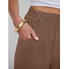 image:imageANRABESS Womens Pants Elastic Waist Summer Casual Harem Barrel Lounge Work Slacks Cropped Beach Vacation Clothes with PocketsBrown