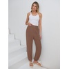 image:imageANRABESS Womens Pants Elastic Waist Summer Casual Harem Barrel Lounge Work Slacks Cropped Beach Vacation Clothes with PocketsBrown