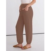 image:imageANRABESS Womens Pants Elastic Waist Summer Casual Harem Barrel Lounge Work Slacks Cropped Beach Vacation Clothes with PocketsBrown