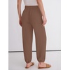 image:imageANRABESS Womens Pants Elastic Waist Summer Casual Harem Barrel Lounge Work Slacks Cropped Beach Vacation Clothes with PocketsBrown