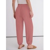 image:imageANRABESS Womens Pants Elastic Waist Summer Casual Harem Barrel Lounge Work Slacks Cropped Beach Vacation Clothes with PocketsDusty Rose