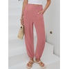 image:imageANRABESS Womens Pants Elastic Waist Summer Casual Harem Barrel Lounge Work Slacks Cropped Beach Vacation Clothes with PocketsDusty Rose