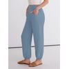 image:imageANRABESS Womens Pants Elastic Waist Summer Casual Harem Barrel Lounge Work Slacks Cropped Beach Vacation Clothes with PocketsGrey Blue