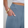 image:imageANRABESS Womens Pants Elastic Waist Summer Casual Harem Barrel Lounge Work Slacks Cropped Beach Vacation Clothes with PocketsGrey Blue