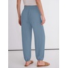 image:imageANRABESS Womens Pants Elastic Waist Summer Casual Harem Barrel Lounge Work Slacks Cropped Beach Vacation Clothes with PocketsGrey Blue