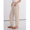 image:imageANRABESS Womens Pants Elastic Waist Summer Casual Harem Barrel Lounge Work Slacks Cropped Beach Vacation Clothes with PocketsParchment