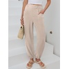 image:imageANRABESS Womens Pants Elastic Waist Summer Casual Harem Barrel Lounge Work Slacks Cropped Beach Vacation Clothes with PocketsParchment