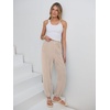 image:imageANRABESS Womens Pants Elastic Waist Summer Casual Harem Barrel Lounge Work Slacks Cropped Beach Vacation Clothes with PocketsParchment