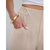 image:imageANRABESS Womens Pants Elastic Waist Summer Casual Harem Barrel Lounge Work Slacks Cropped Beach Vacation Clothes with PocketsParchment