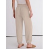 image:imageANRABESS Womens Pants Elastic Waist Summer Casual Harem Barrel Lounge Work Slacks Cropped Beach Vacation Clothes with PocketsParchment