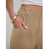 image:imageANRABESS Womens Pants Elastic Waist Summer Casual Harem Barrel Lounge Work Slacks Cropped Beach Vacation Clothes with PocketsYellow Khaki