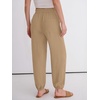 image:imageANRABESS Womens Pants Elastic Waist Summer Casual Harem Barrel Lounge Work Slacks Cropped Beach Vacation Clothes with PocketsYellow Khaki