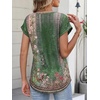 image:imageANRABESS Womens Short Sleeve Tops Boho V Neck Lace Shirts Dressy Casual Blouses Summer Cute Tunic 2026 Trendy Fashion ClothesFloral Print