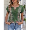 image:imageANRABESS Womens Short Sleeve Tops Boho V Neck Lace Shirts Dressy Casual Blouses Summer Cute Tunic 2026 Trendy Fashion ClothesFloral Print