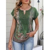 image:imageANRABESS Womens Short Sleeve Tops Boho V Neck Lace Shirts Dressy Casual Blouses Summer Cute Tunic 2026 Trendy Fashion ClothesFloral Print