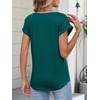 image:imageANRABESS Womens Short Sleeve Tops Boho V Neck Lace Shirts Dressy Casual Blouses Summer Cute Tunic 2026 Trendy Fashion ClothesTeal